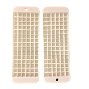 Mini Ice Cubes Tray Set of 2 Used White Plastic